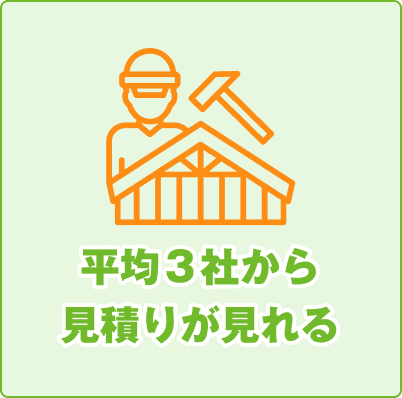 平均3社から見積りが見れる